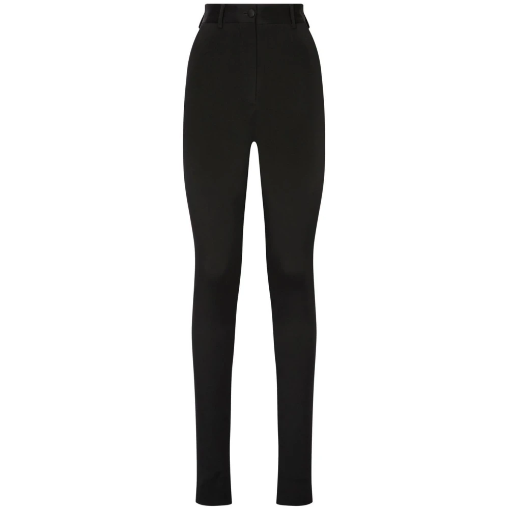Dolce & Gabbana Zwarte high-waisted skinny-fit broek Black Dames
