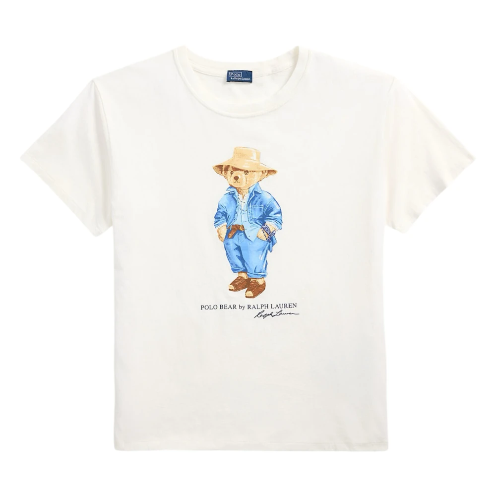 Polo Ralph Lauren Witte Polo Bear Jersey Tee White Dames