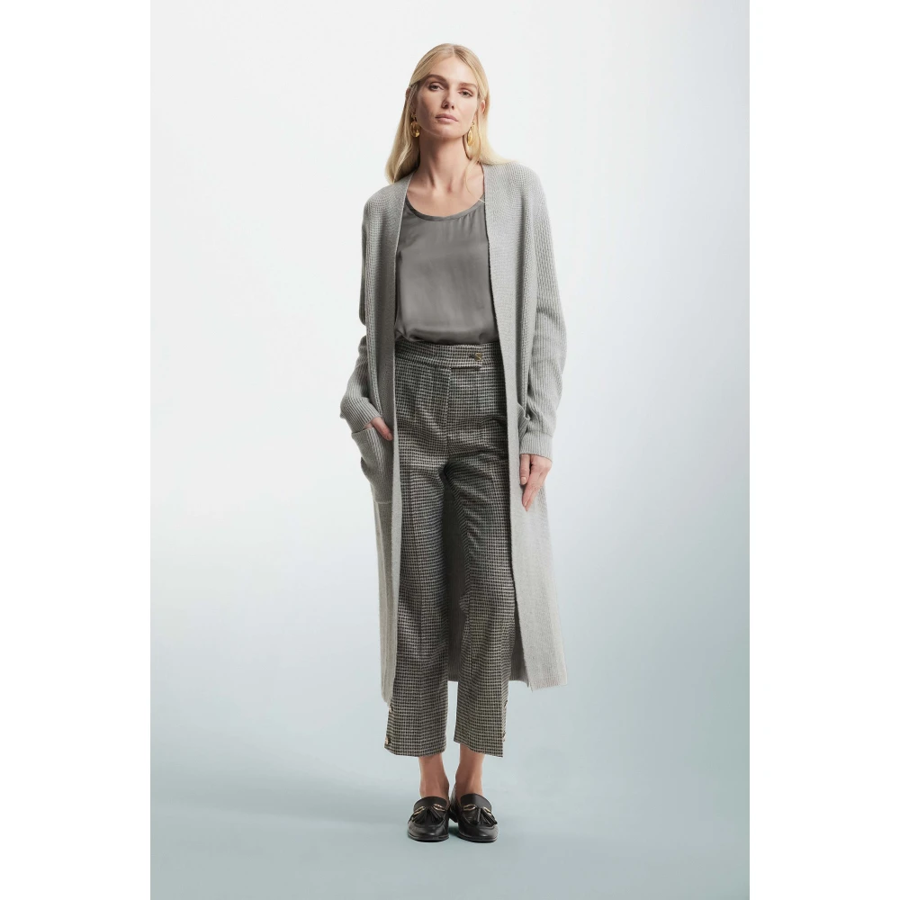 Kocca Stijlvolle Lange Jumper met Grote Zakken Gray Dames