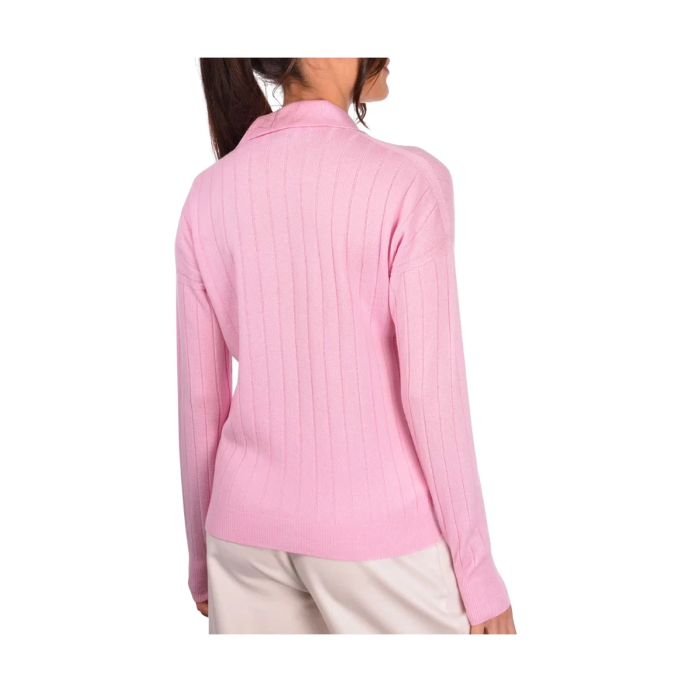 Gran Sasso Roze Gebreide Polo Sweater Pink Dames