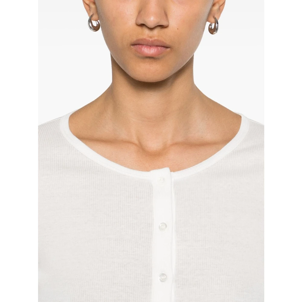 pinko Witte Crew Neck Longsleeve Shirt White Dames