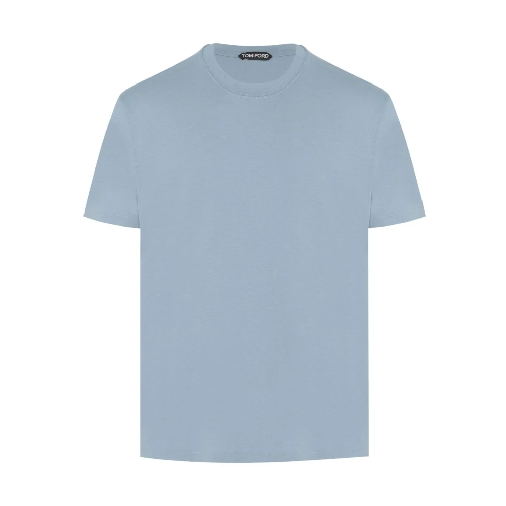Tom Ford Lyocell Katoenen T-Shirt in Sky Blue Heren