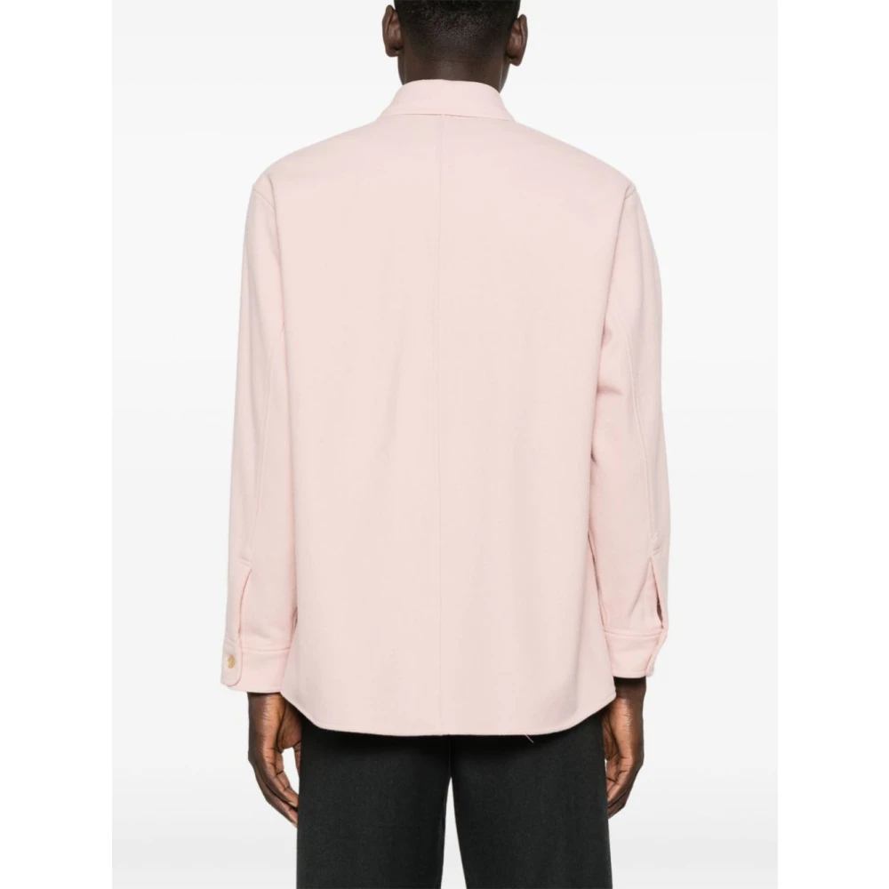 Auralee Roze wollen flanellen overhemd Pink Heren