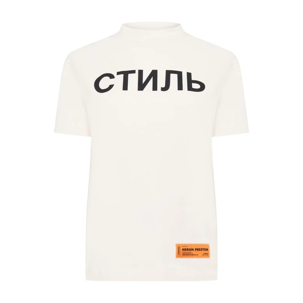 Heron Preston Ctnmb Logo T-Shirt Wit Zwart Korte Mouw White Dames