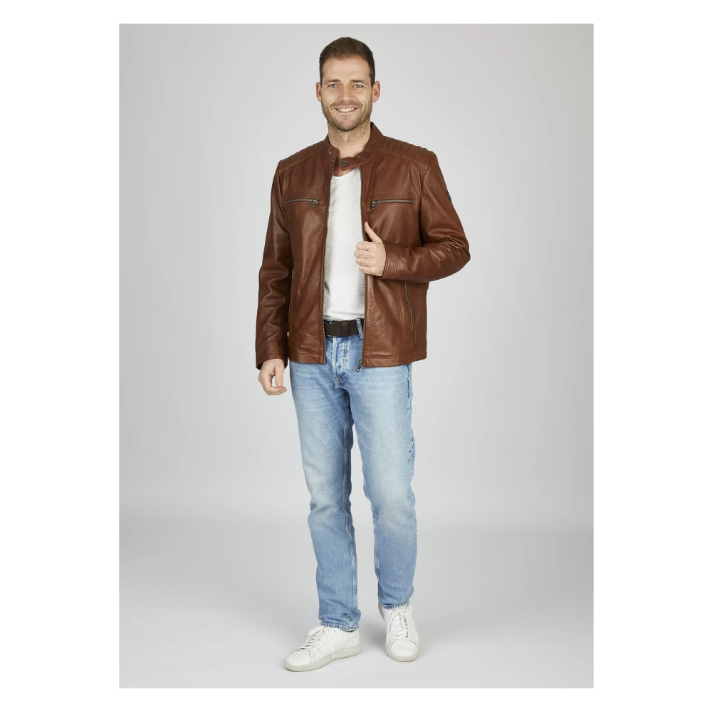 Bugatti Heren Leren Jas Bualberto Brown Heren