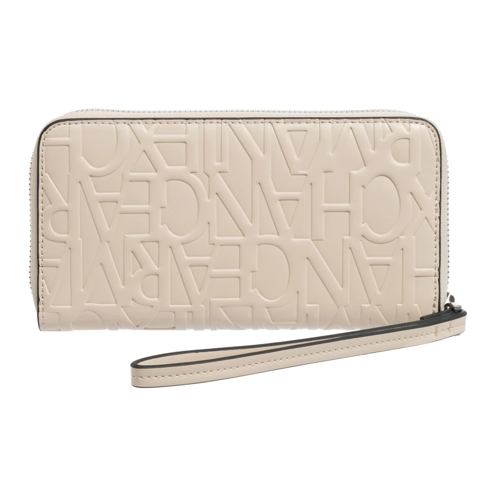 Armani Exchange Logo Ritsportemonnee met Binnenzakken Beige Dames