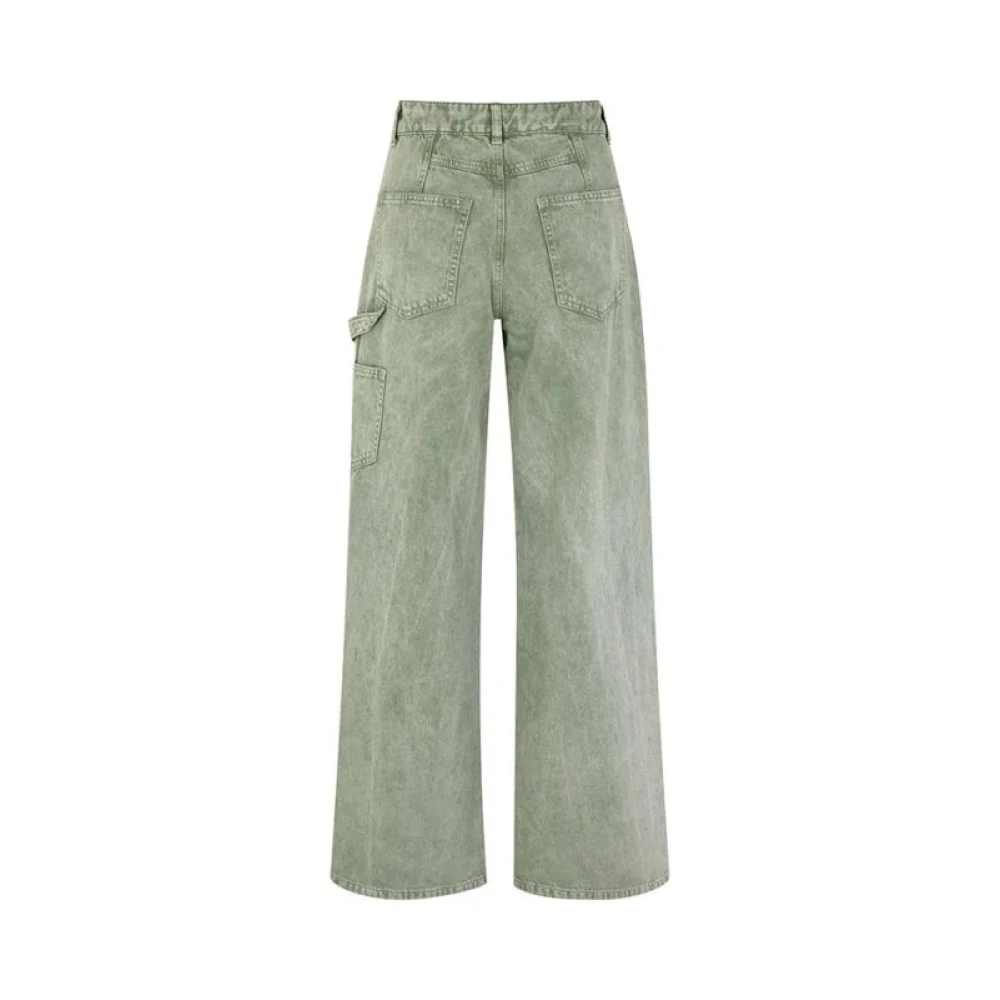 MbyM Stijlvolle Wide-Leg High Waist Denim Green Dames