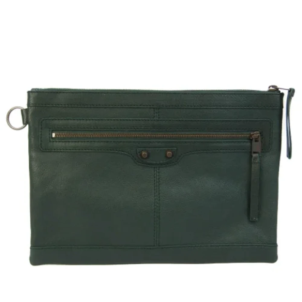 Balenciaga Vintage Pre-owned Leather clutches Green Dames