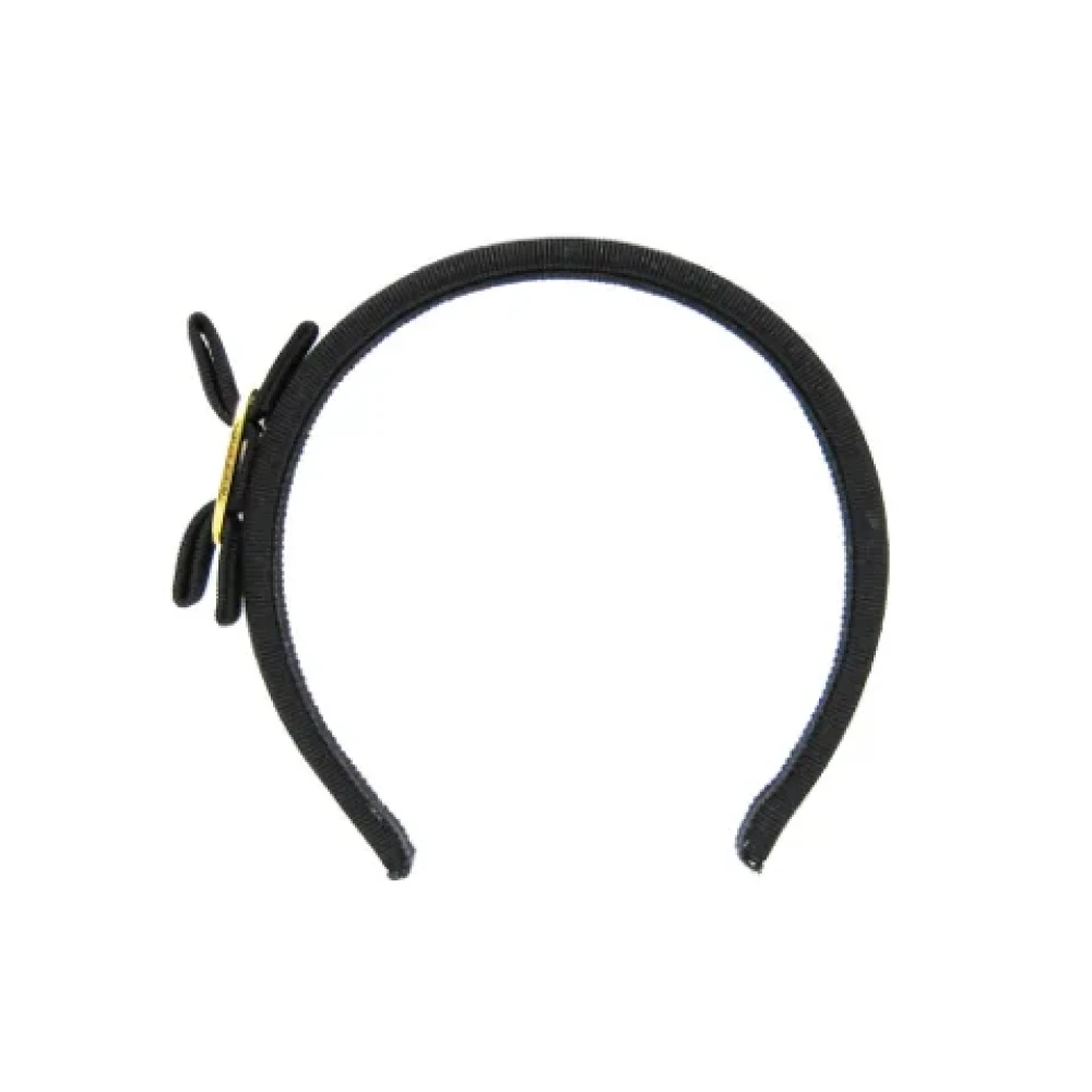 Salvatore Ferragamo Pre-owned Cotton hair-accessories Black Dames