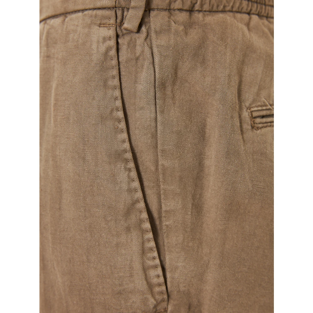 PT Torino Linnen blend broek met zakken Beige Heren