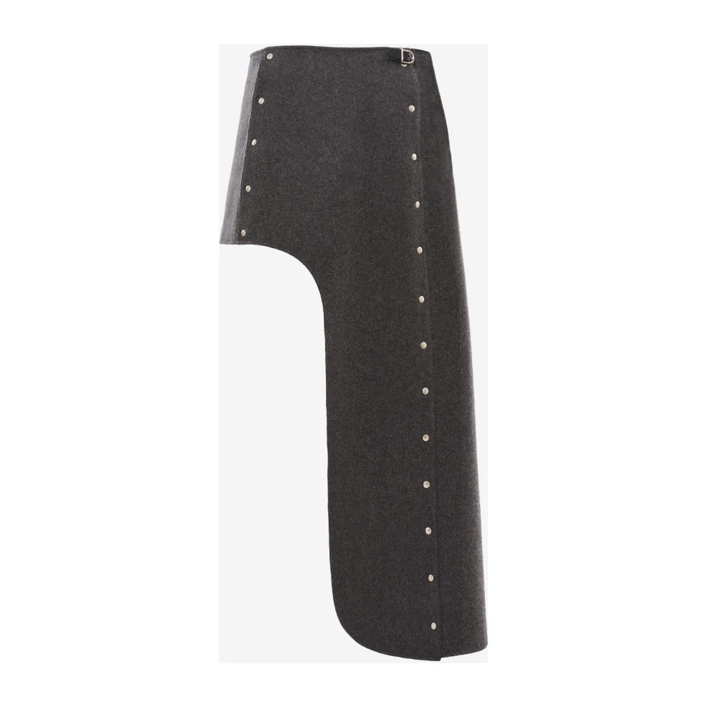 Durazzi Milano Grijze Melange Wollen Rok met Studs Gray Dames