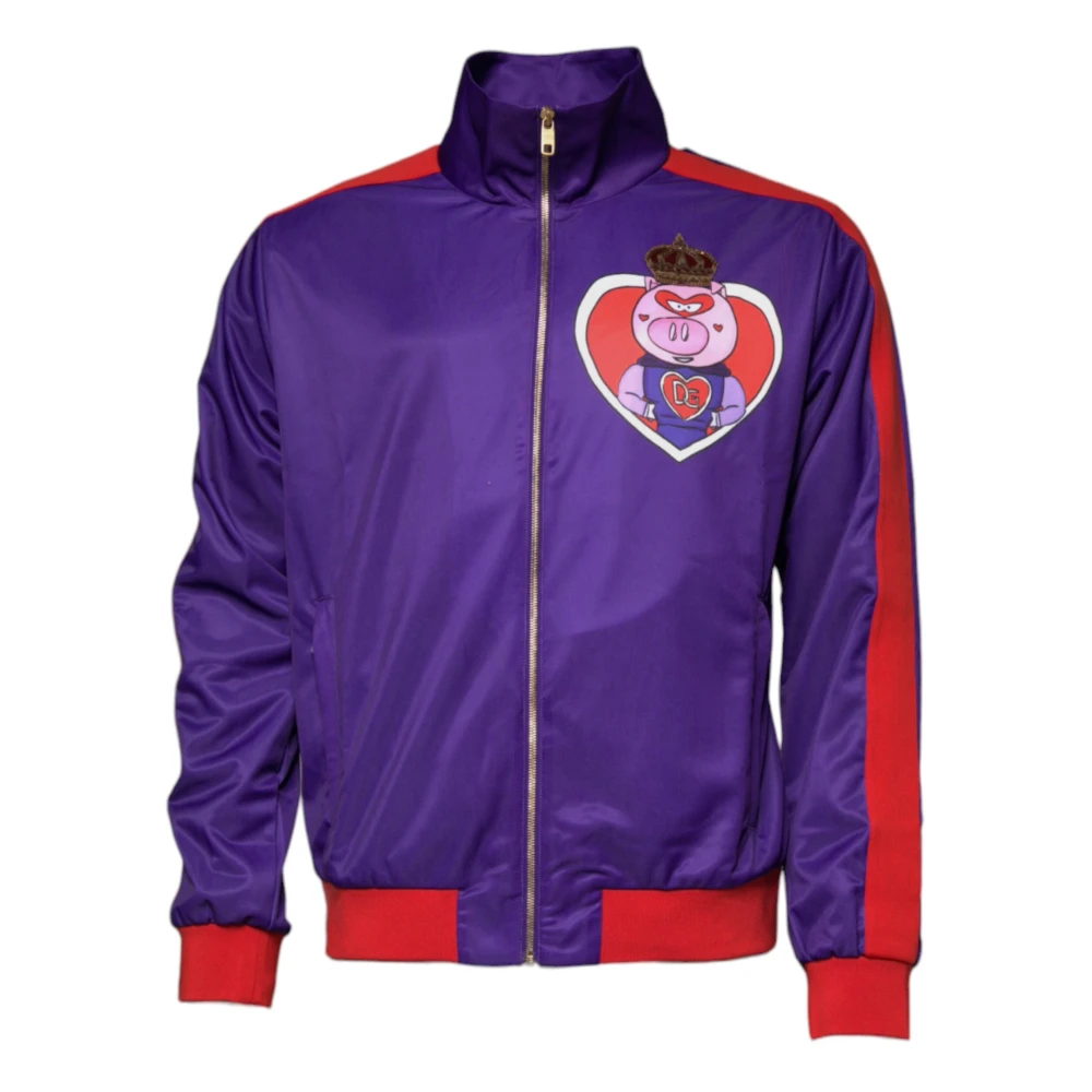 Dolce & Gabbana Men's Purple Year Of The Pig Bomber Sweater