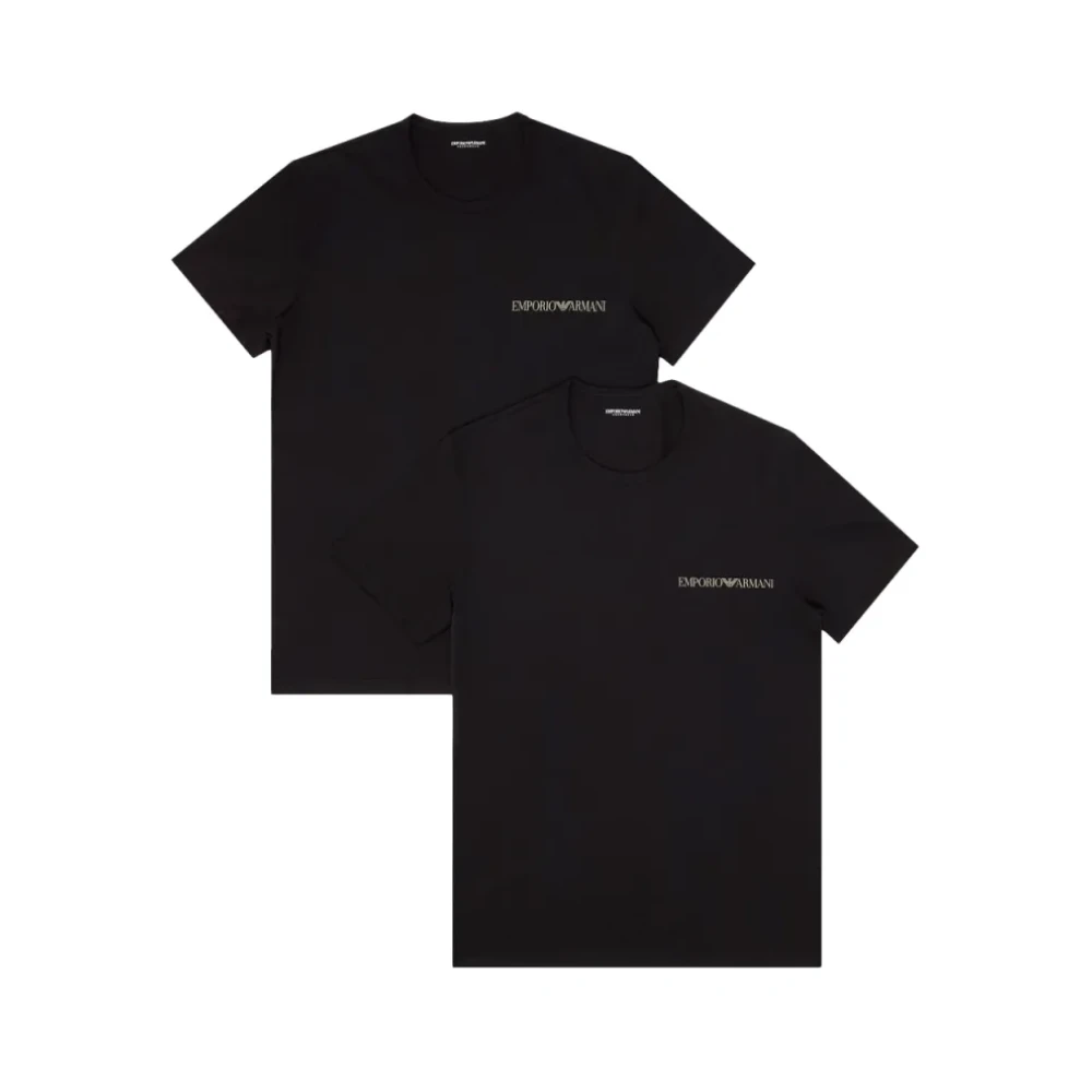 Emporio Armani Hombre Negro Camisetas, Talla: L
