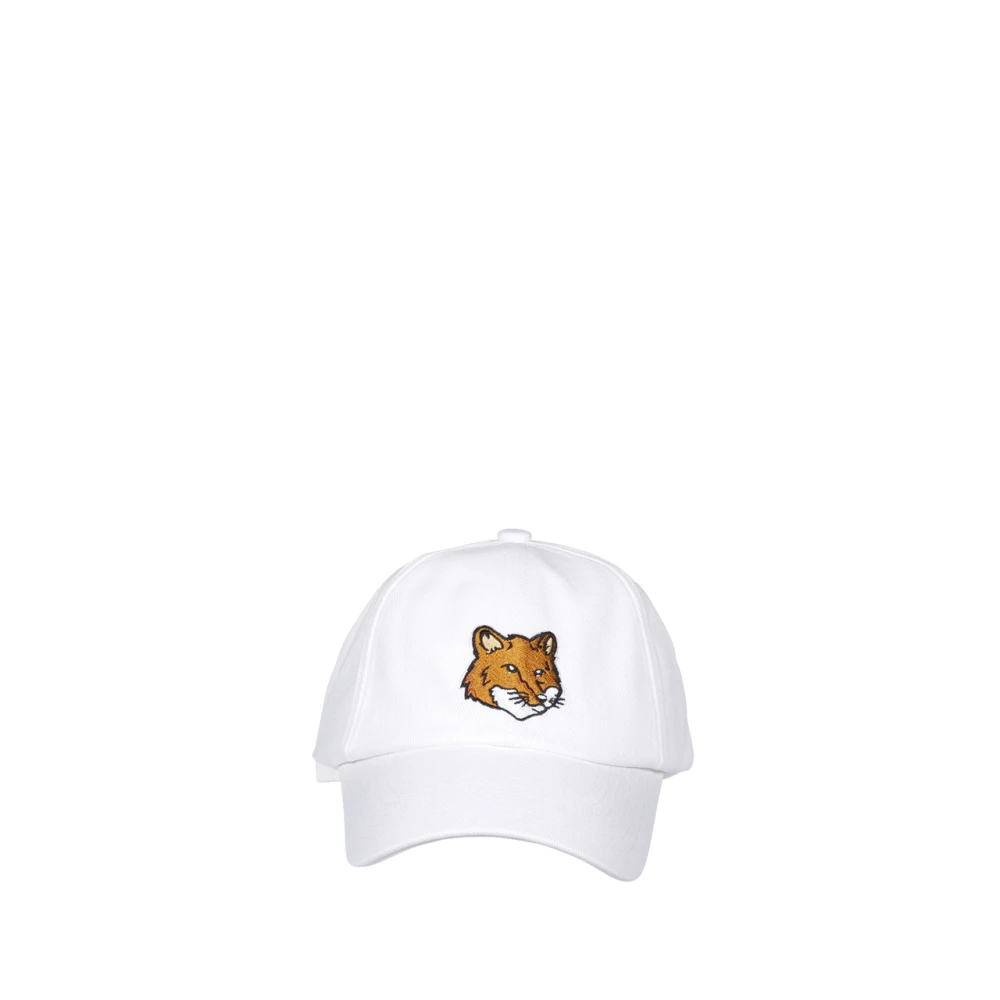 Maison Kitsuné Vit Fox Head Broderi Keps White, Pojke