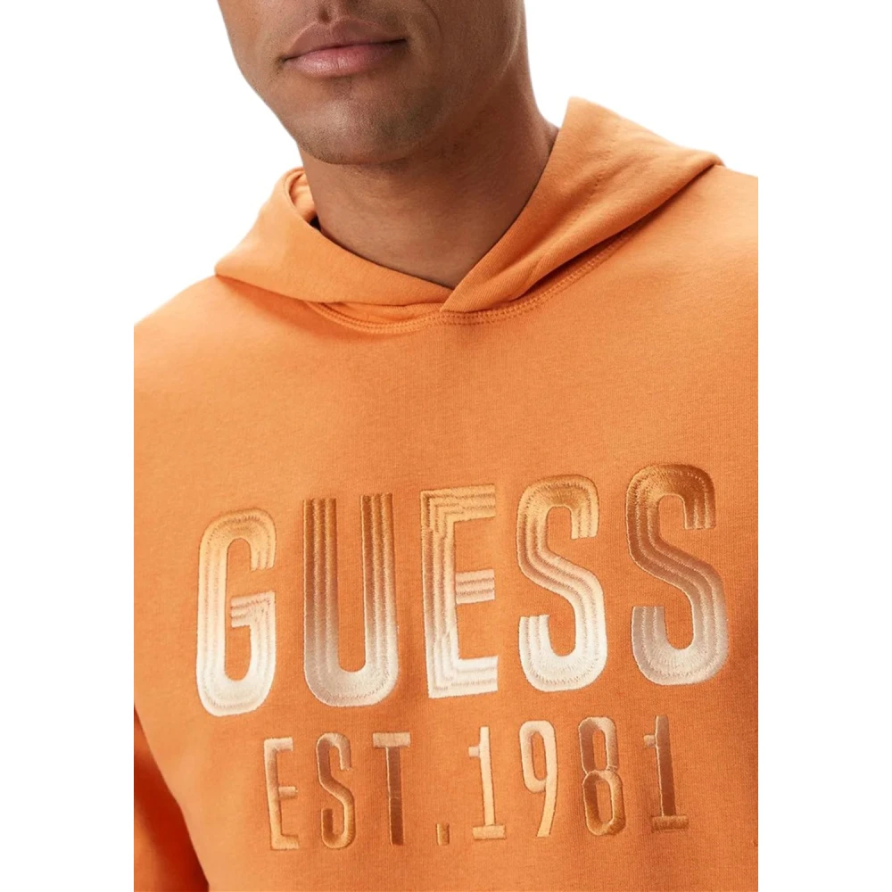 Guess Beau Hoodie Sweatshirt Abrikoos Orange Heren