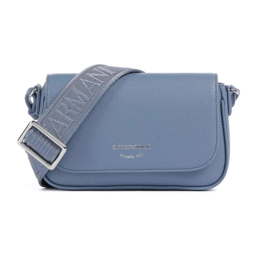 Emporio Armani Gedrukte Hertenleren Schoudertas Blue Dames