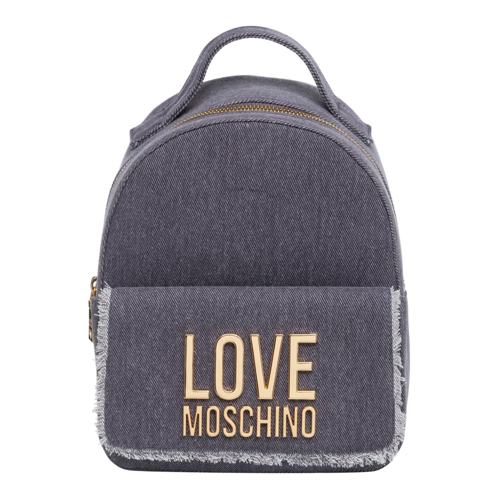 Love Moschino Rugzak met Logo en Rits Purple Dames