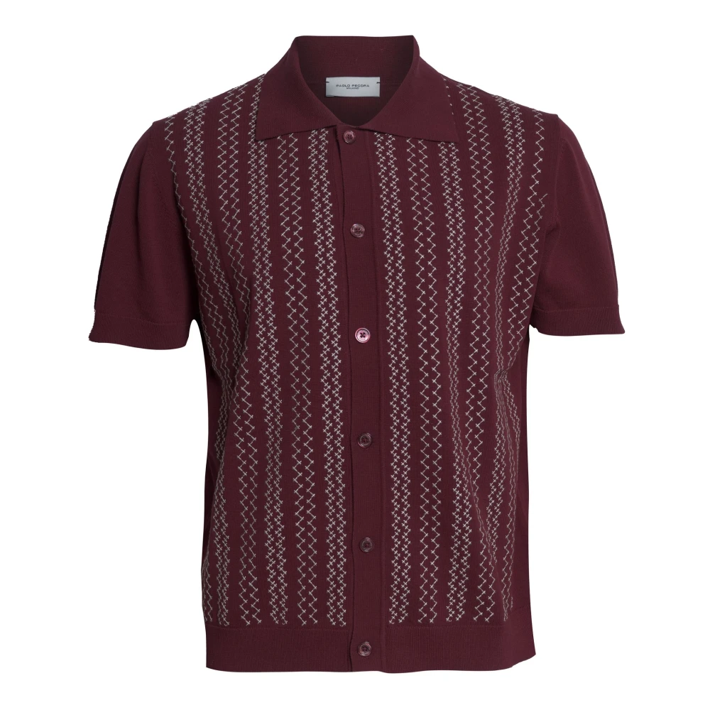 Paolo Pecora Men's Brown Cardigans, 2XL, Knit Shirt A048 F900