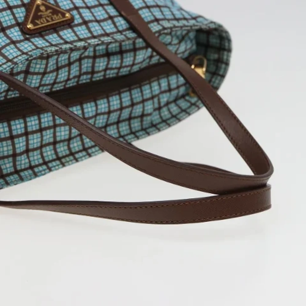 Prada Vintage Pre-owned Nylon handbags Blue Dames