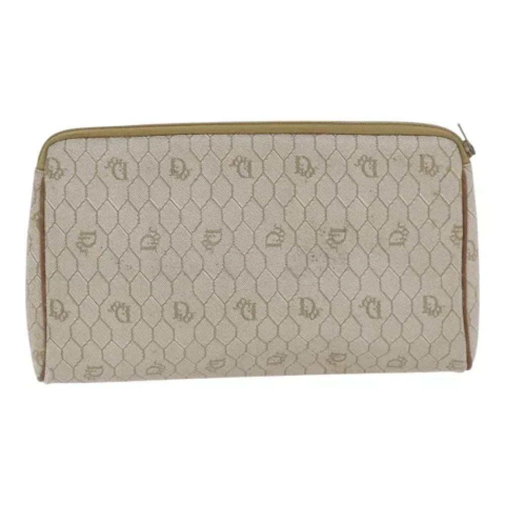 Dior Vintage Pre-owned Canvas clutches Beige Dames