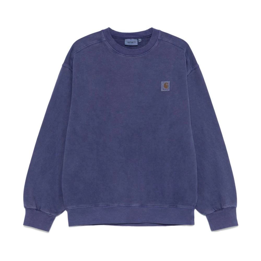 Carhartt WIP Zwaargewicht Geborsteld Katoenen Sweater Purple Heren