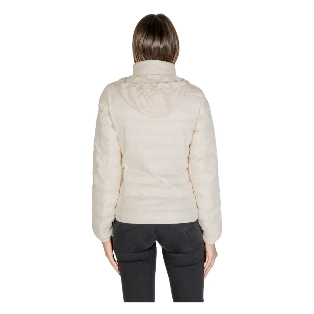 Emporio Armani EA7 Nylon Jas Herfst Winter Collectie Vrouwen Beige Dames