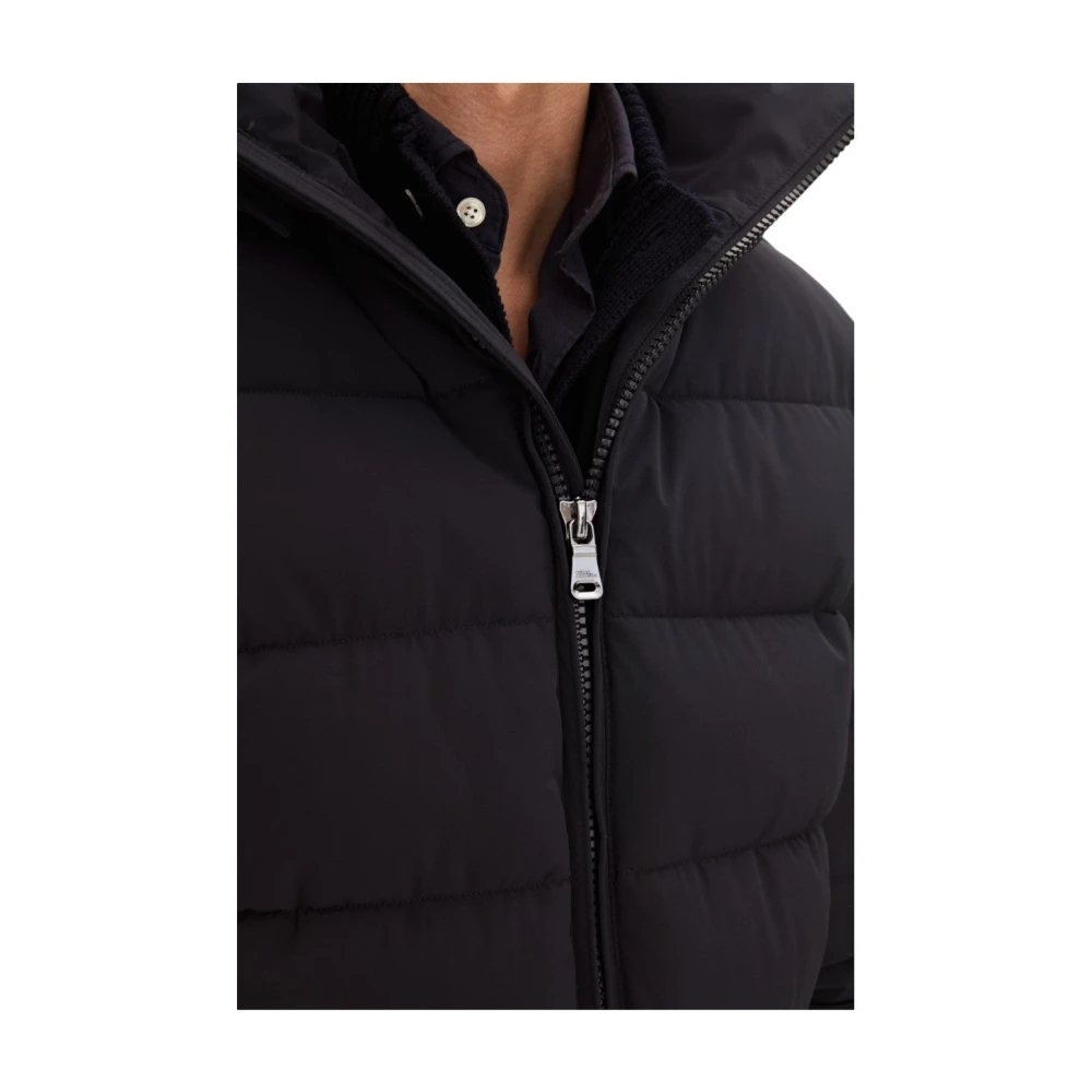 Oscar Jacobson Navy Hooded Puffer Jas Blue Heren