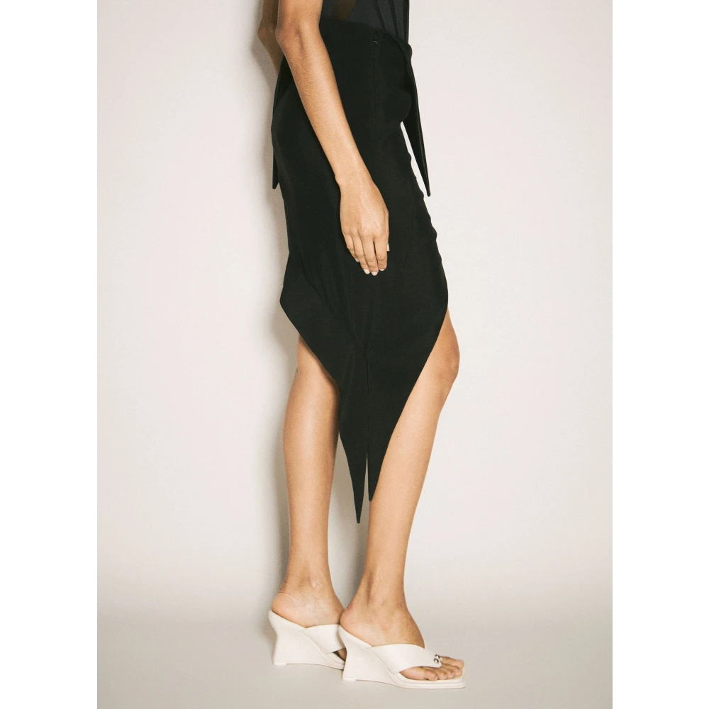 Mugler Satin Cummerbund Rok Black Dames