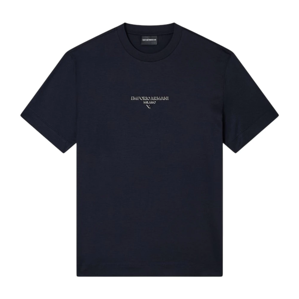 Emporio Armani Blue T-Shirts, Male, L, T-Shirt Poliestere