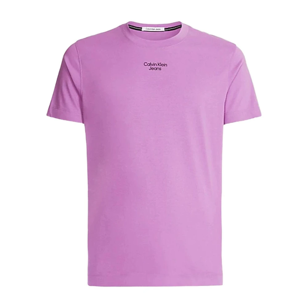 Calvin Klein Jeans Men's Purple T-Shirts, 2XL, Plain Round Neck T-Shirt