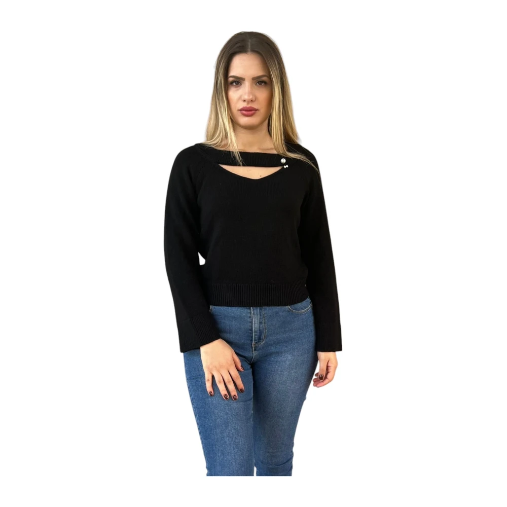 Liu Jo Stijlvolle Gebreide Top Black Dames