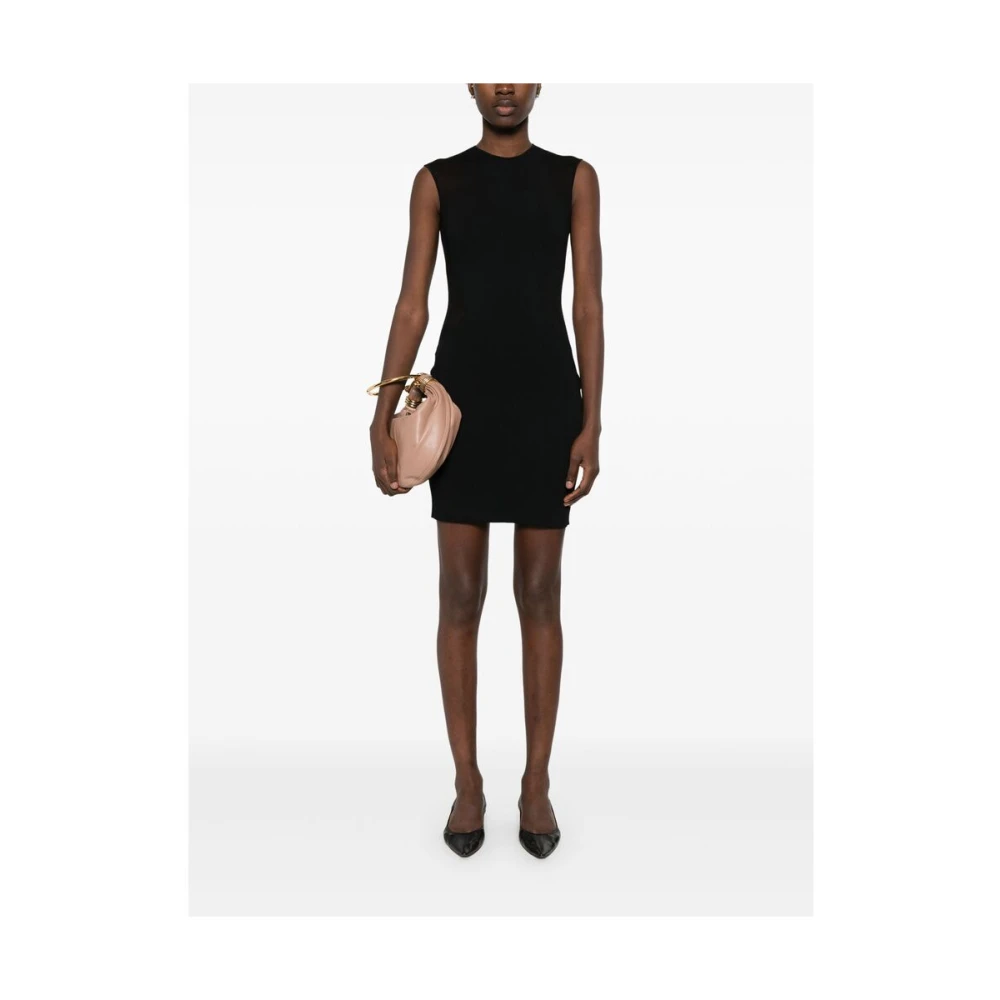 Stella Mccartney Zwarte Mesh Panel Jurk Black Dames