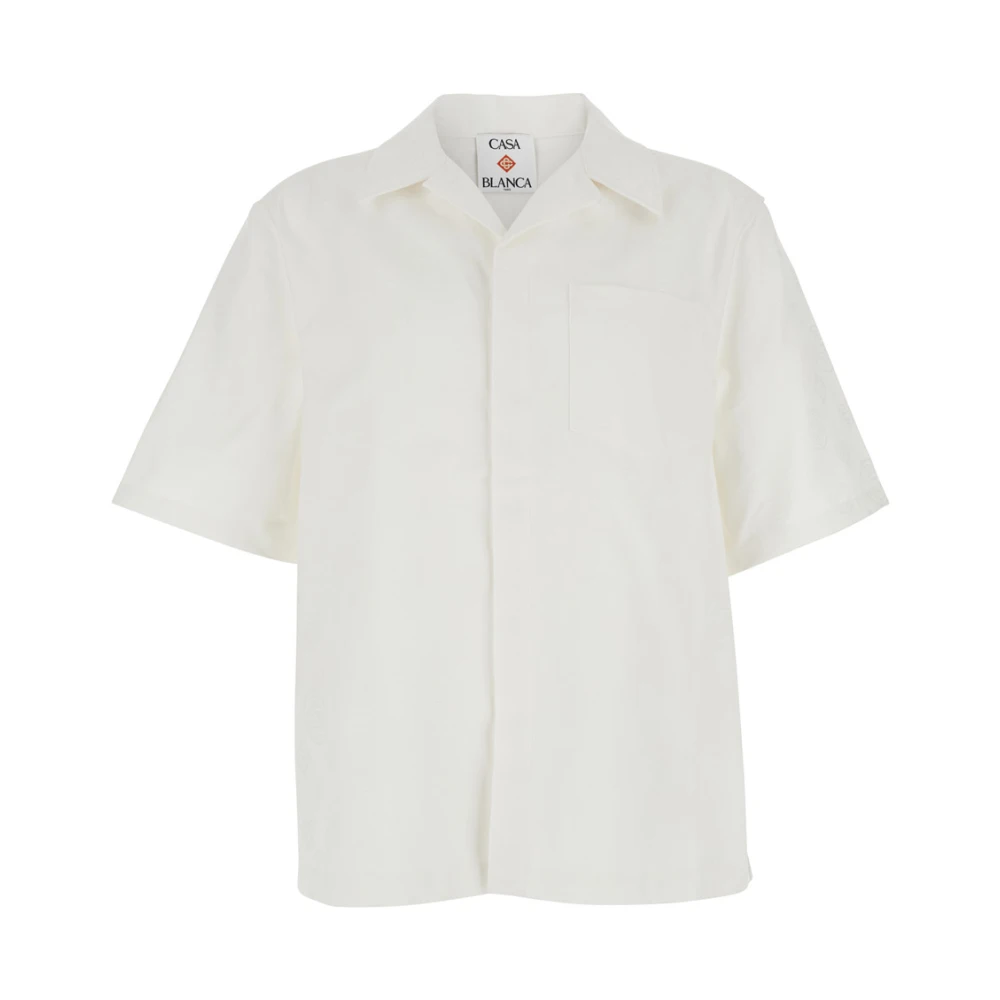 Casablanca Men's White Msp26sh22801cotton - Short Sleeve Shirts - L - Shirts