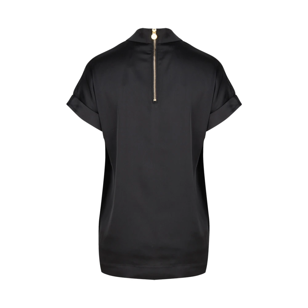 Dante 6 Zwarte korte mouwen blouse Black Dames
