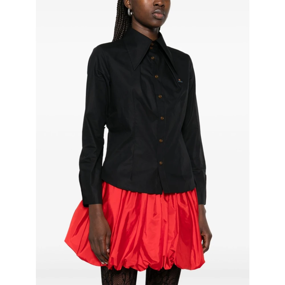 Vivienne Westwood Zwarte Button-Up Shirt met Orb Logo Black Dames