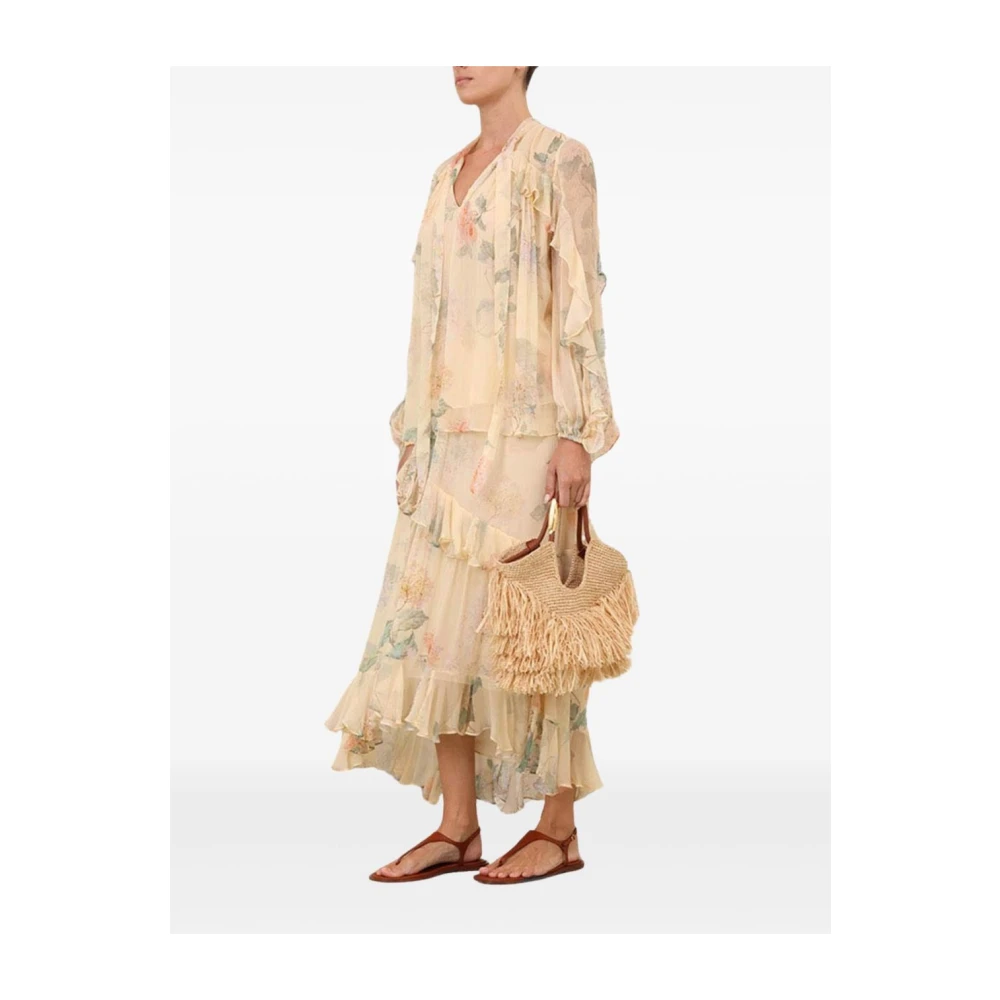 Zimmermann Gele Bloemenprint Gerimpelde Top Yellow Dames