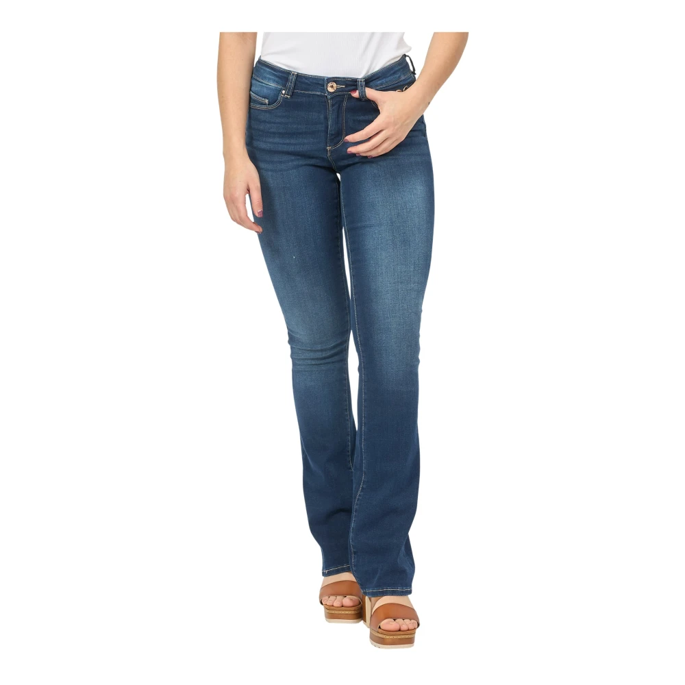 Fracomina Blauwe Bootcut Jeans met Push-Up Effect Blue Dames
