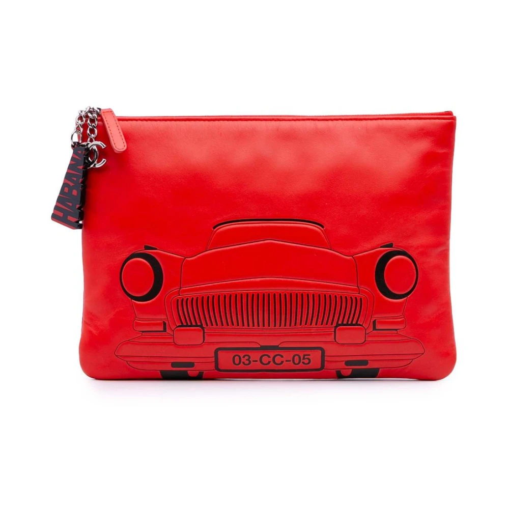 Chanel Vintage Women's Red Pre-Owned Novelty Car Design Clutch