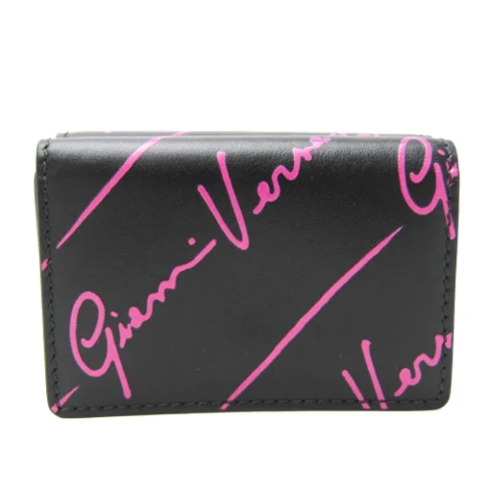 Versace Pre-owned Leather wallets Black Dames