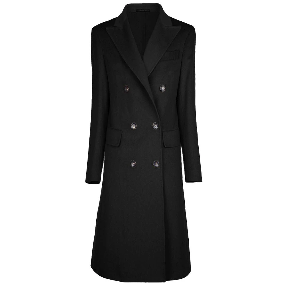 Made in Italia Zwarte Virgin Wool Jas & Mantel Black Dames