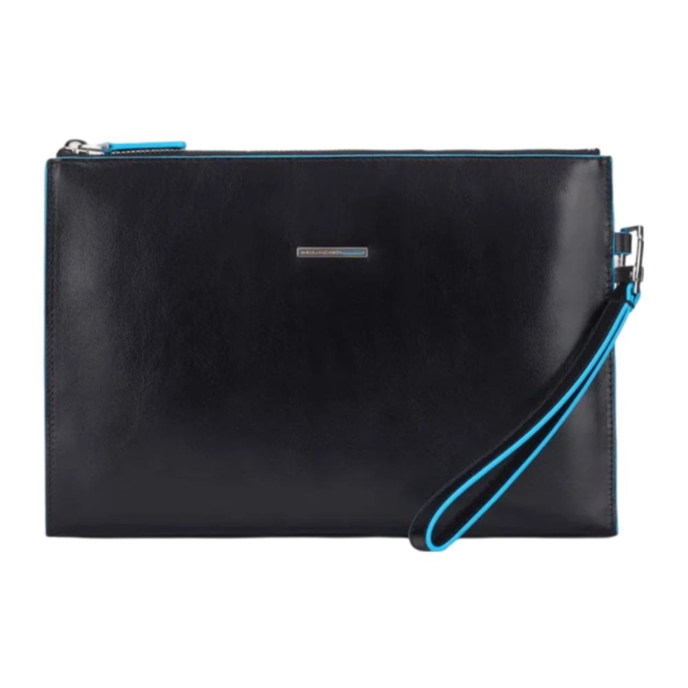 Piquadro Mannelijk Zwart Tassen, Heren, One Size, Leer, Slim I Pad Mini Clutch