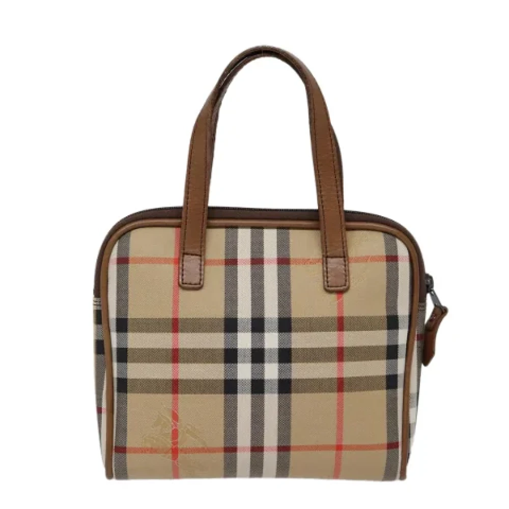 Burberry Vintage Pre-owned Canvas handbags Beige Dames