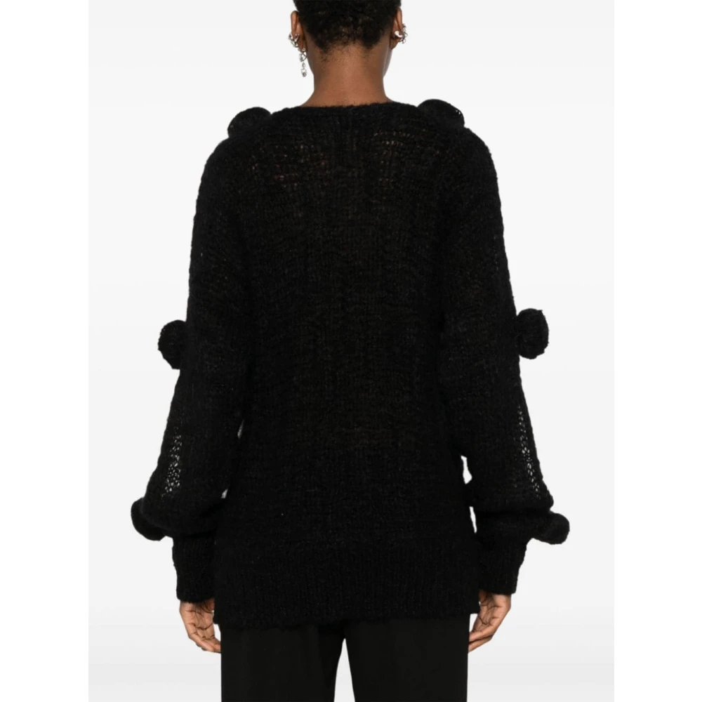 Blumarine Zwarte Trui met 3D Rozen Details Black Dames