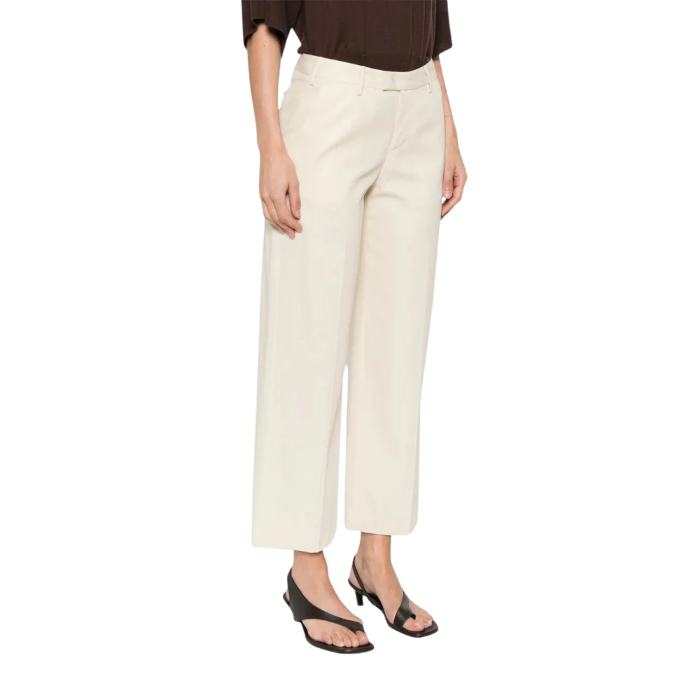 Pt Torino Women's White Straight Trousers - Straight Trousers - S - Trousers