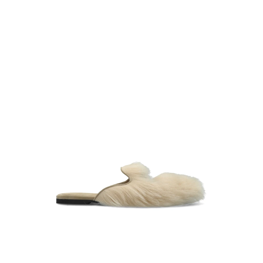 Dolce & Gabbana Donna Beige - Fur Slippers - Shoes - 40 Eu