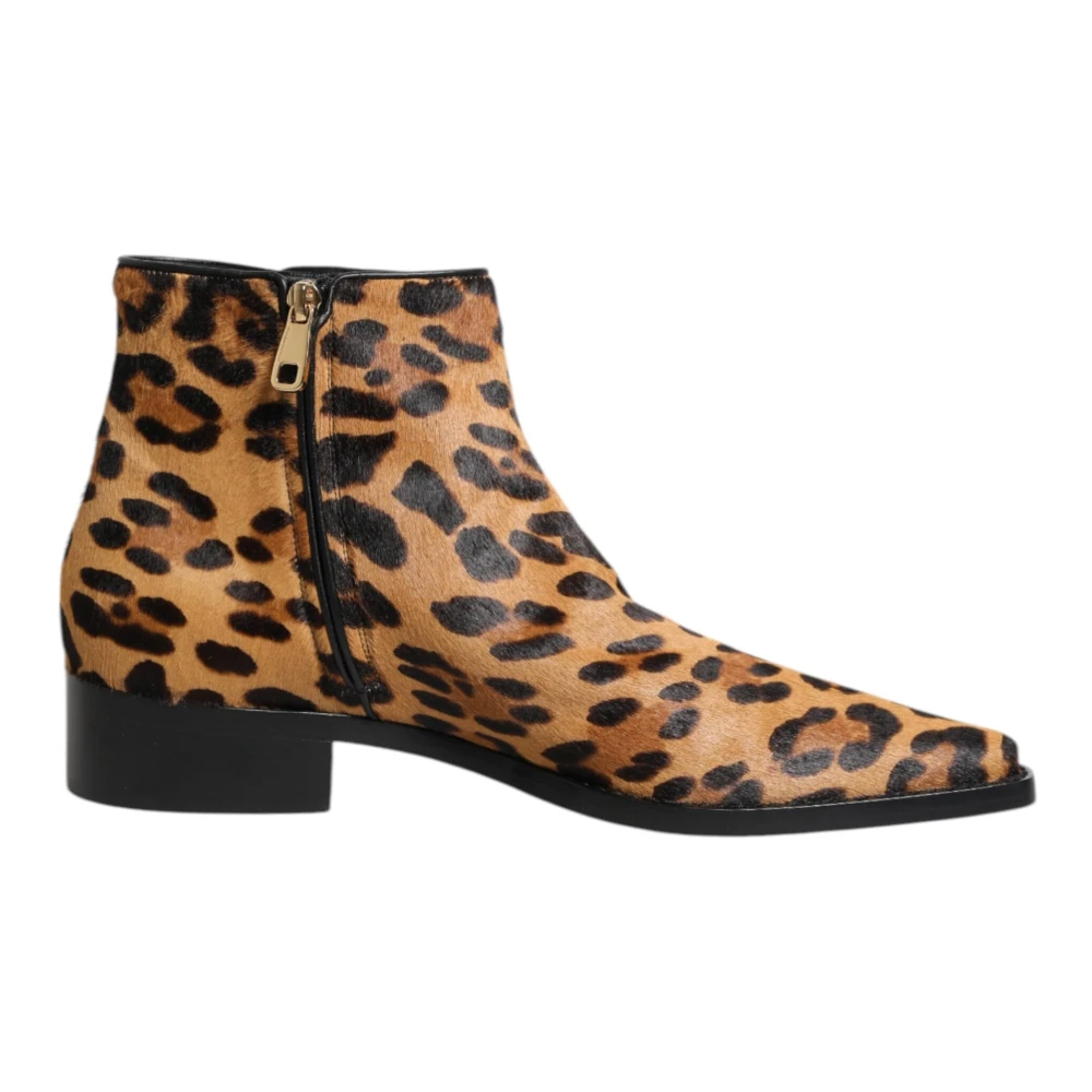 Dolce & Gabbana Donna Multicolor Stivaletti In Pelliccia Di Vitello Maculata