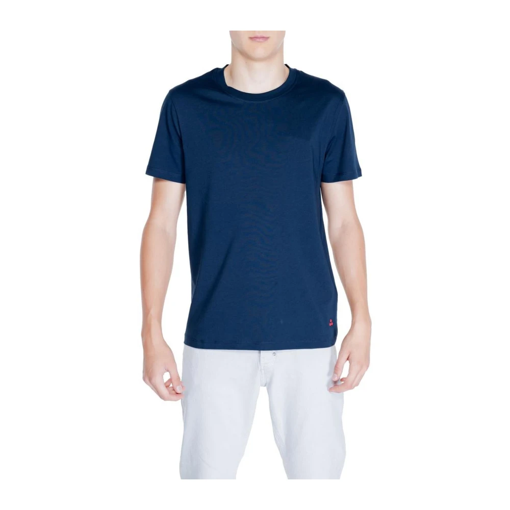 Peuterey Blauw Katoenen Crew Neck T-Shirt Blue Heren