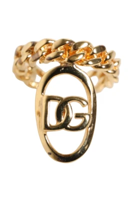 Justerbar ring med kedja och oval DG-logotyp