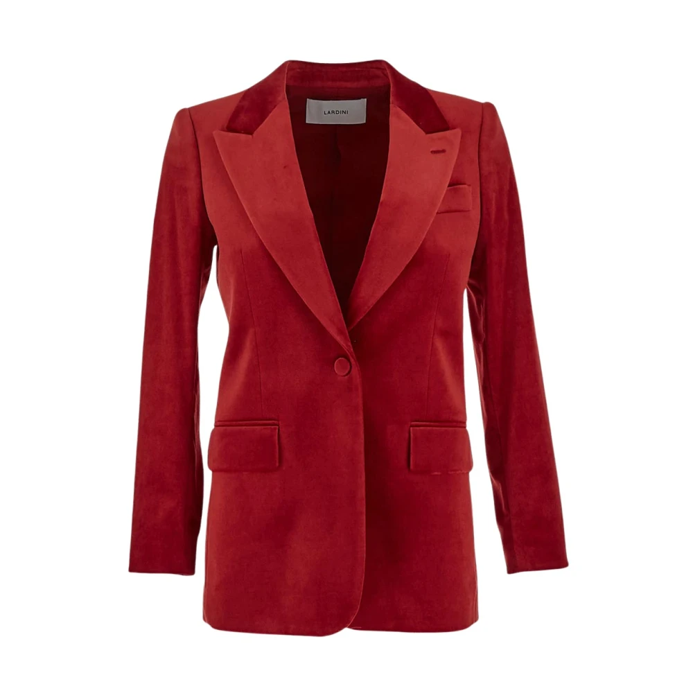 Lardini Peak Kraag Jas Stijlvol Ontwerp Red Dames
