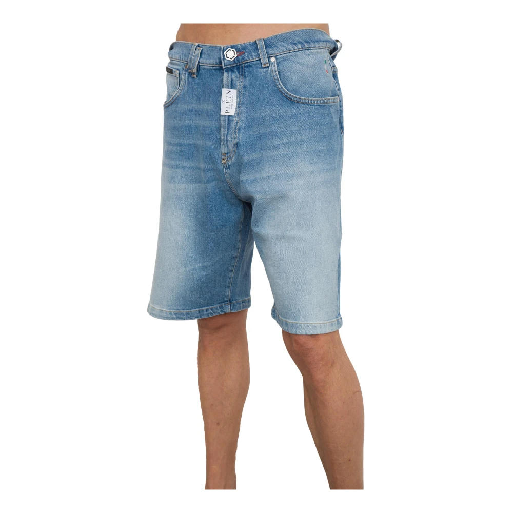 Philipp Plein Formentera Fit Denim Shorts Blue Heren